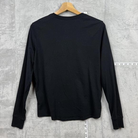 Nike Black Long Sleeve Tee Shirt Swoosh Solo Logo Women Size M Y2K Casual Skate - Picture 5 of 8